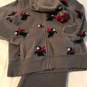 Gray fleece penguin outfit