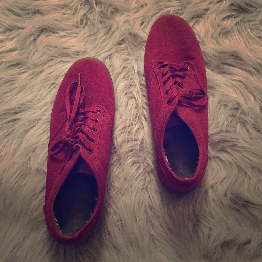 Burgundy Low Top Vans