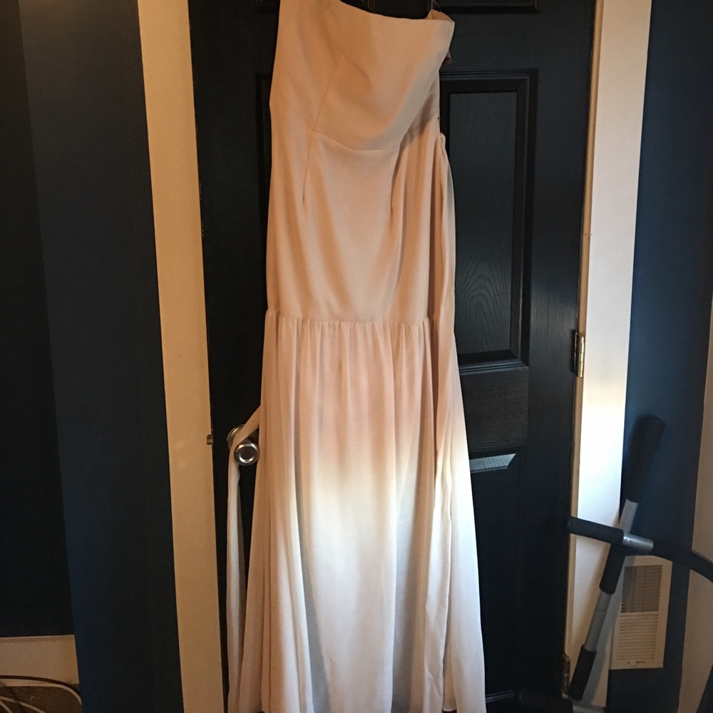 Creme bridesmaid dress