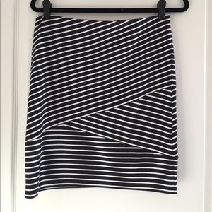 Loft blue & white stripped skirt