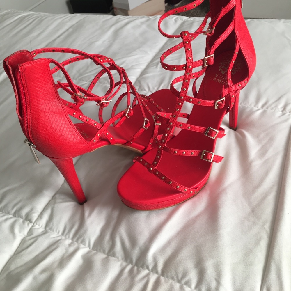 Red Strappy Heels