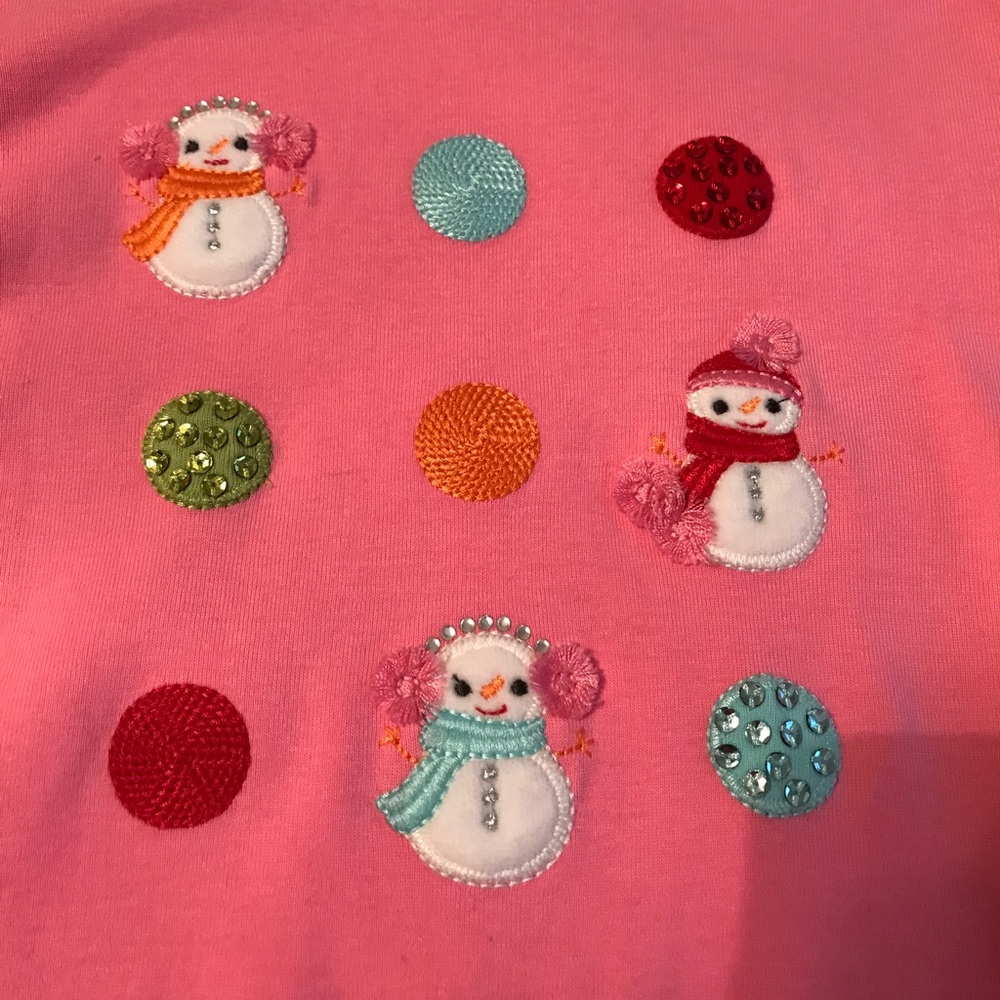 Pink snowman shirt