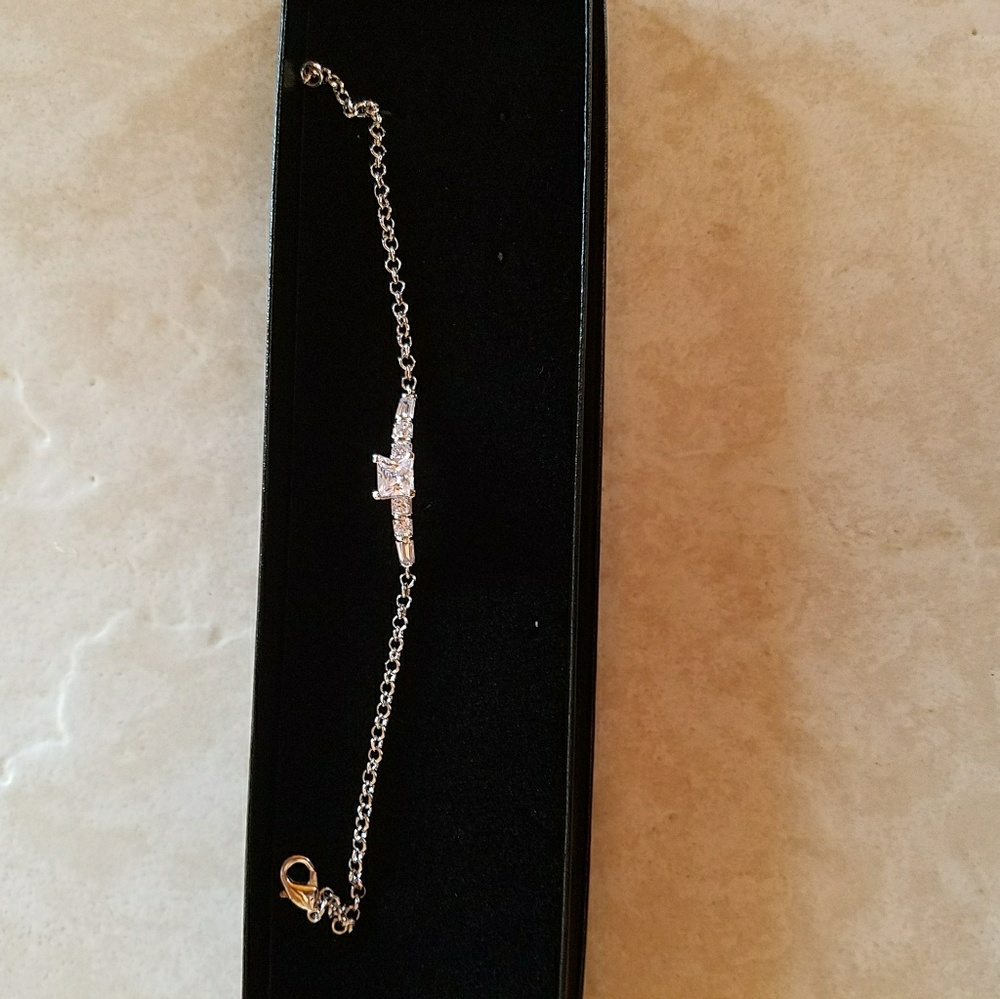 Silver Crystal Charm Bracelet