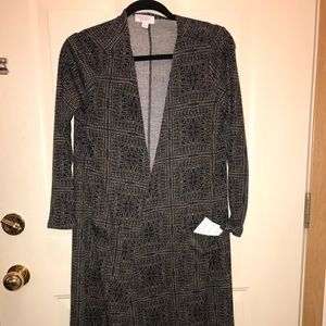 Sarah duster sweater in black and gold. By LLR.