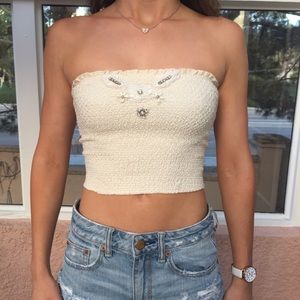 Free People Strapless Crop Top