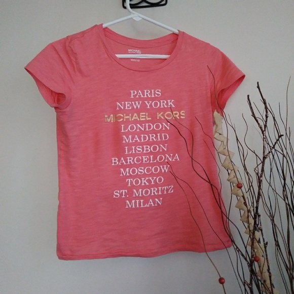 Michael Kors Peach T-Shirt Top XS - Picture 3 of 4