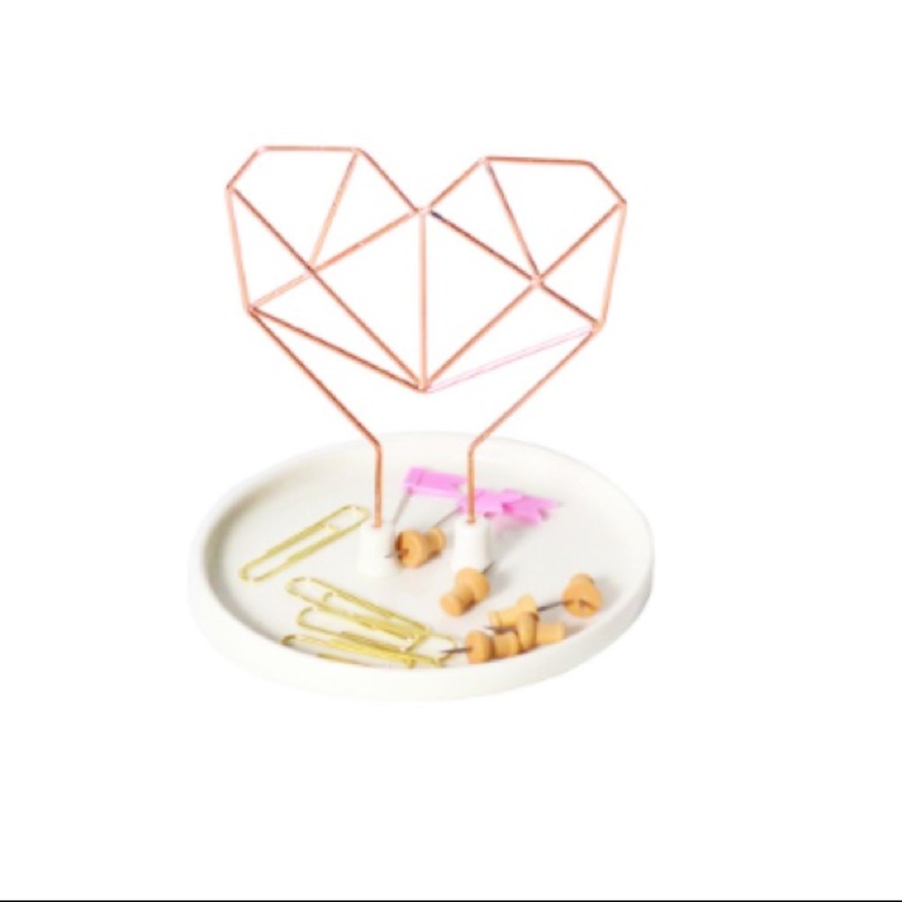 Imm living coxet wire heart ceramic jewelry holder