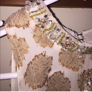 High neck gold blouse