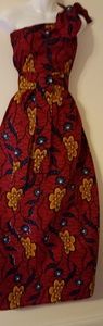 African fabric one shoulder maxi dress