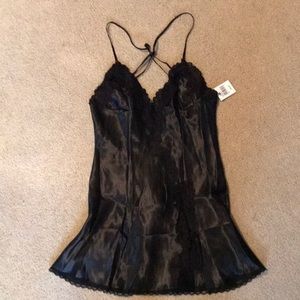 Black silky nightdress