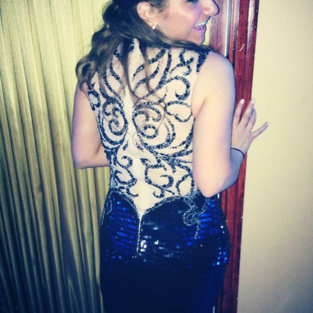 Stunning black sequin formal dress