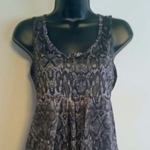 BKE Boutique Snakeskin Racerback Sheer Tank Size L