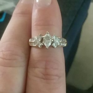 14k gold diamond engagement ring