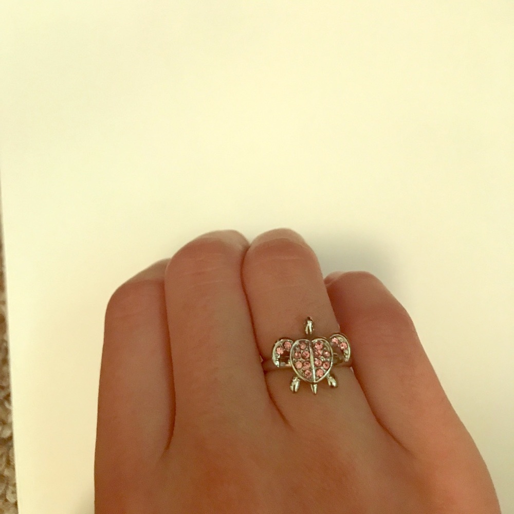 Cute pink turtle ring