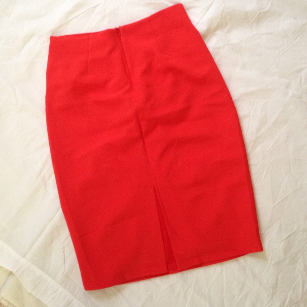 Orange Pencil Skirt