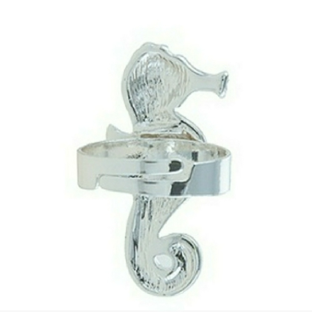 Filigree shell sea horse ring - Picture 2 of 3