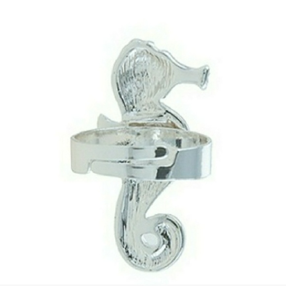 Filigree shell sea horse ring - Picture 2 of 3