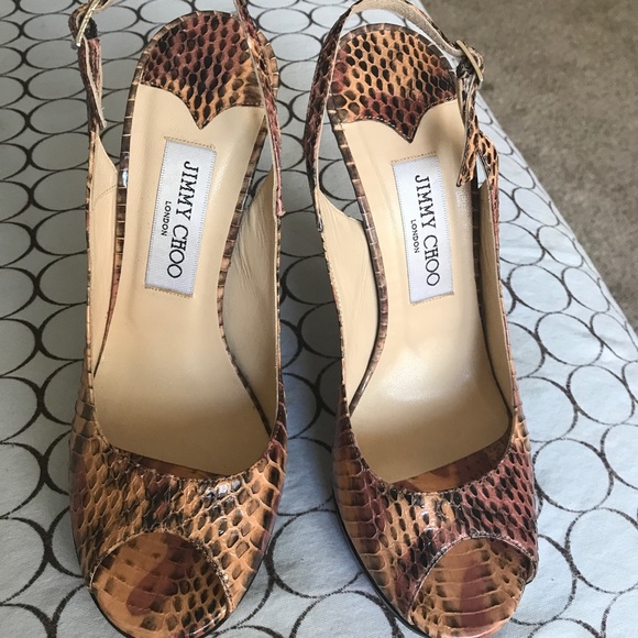Jimmy Choo snake embossed leather platform pump - Picture 1 of 4