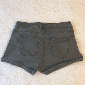 Olive denim shorts - H and M