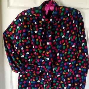 Vintage 80's Alfred Dunner Ladies Print Blouse