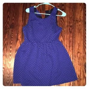 Blue and black pattern dress