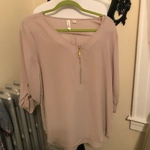 Cream/Beige work blouse size L (Dress Barn)