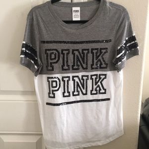 Victoria's secret pink sequin t shirt top