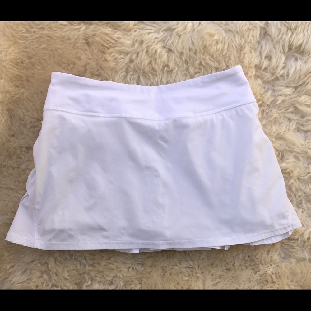 Lululemon White Pace Setter Skirt Skort Sz 4