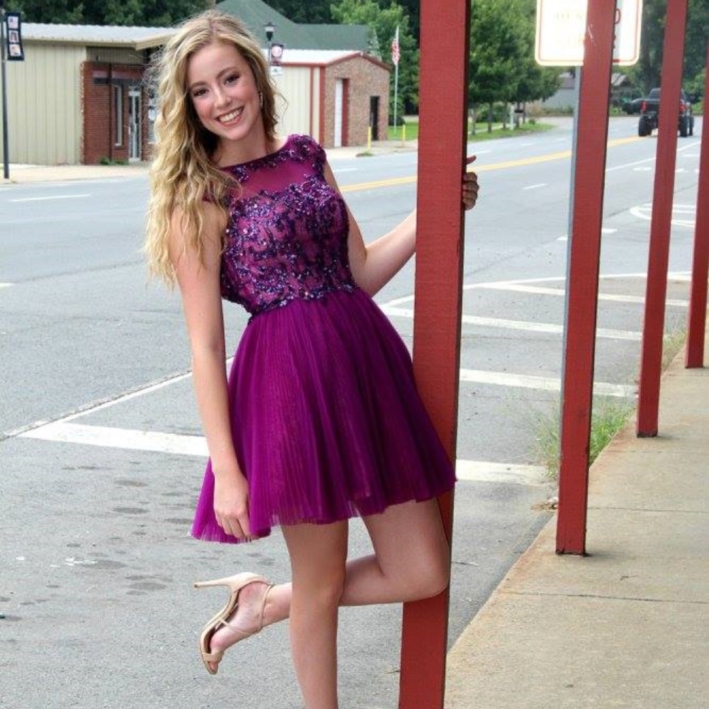 HOMECOMING Sherri Hill Purple Mini Dress Size 00