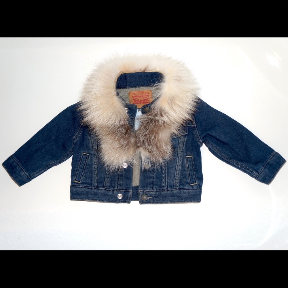 One Of A Kind Levi Jacket With 100% Fox Fur Collar
