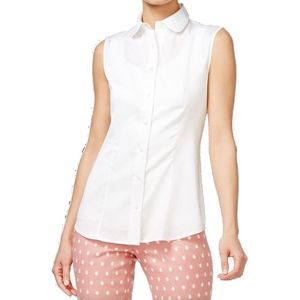 Anne Klein NEW White Size 14 Sleeveless Blouse NWT