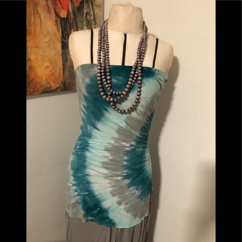Tie dye strapless top