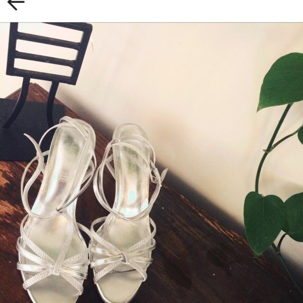 Silver Open Toe Wedding Heel by Aldo