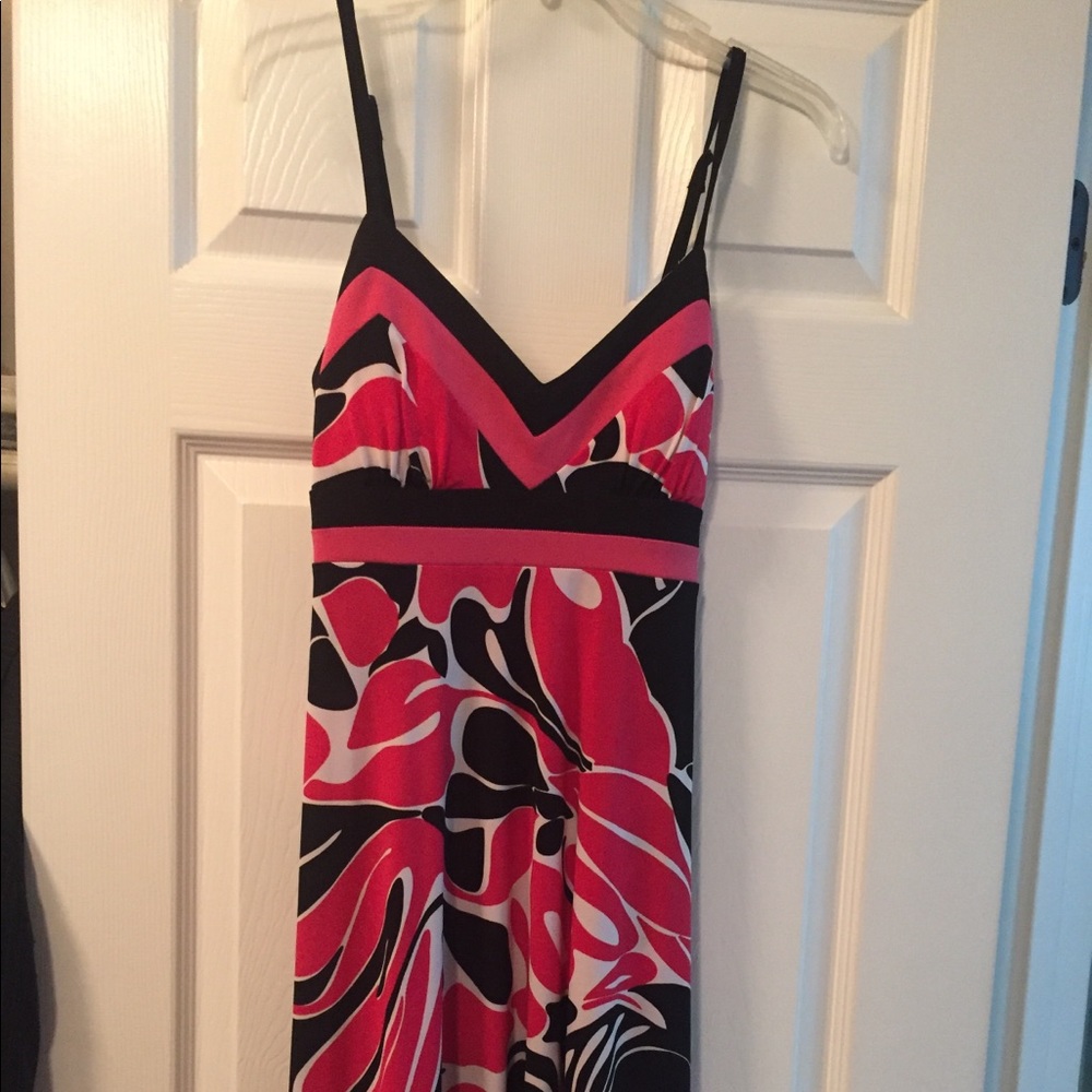 Black Pink and White Dress