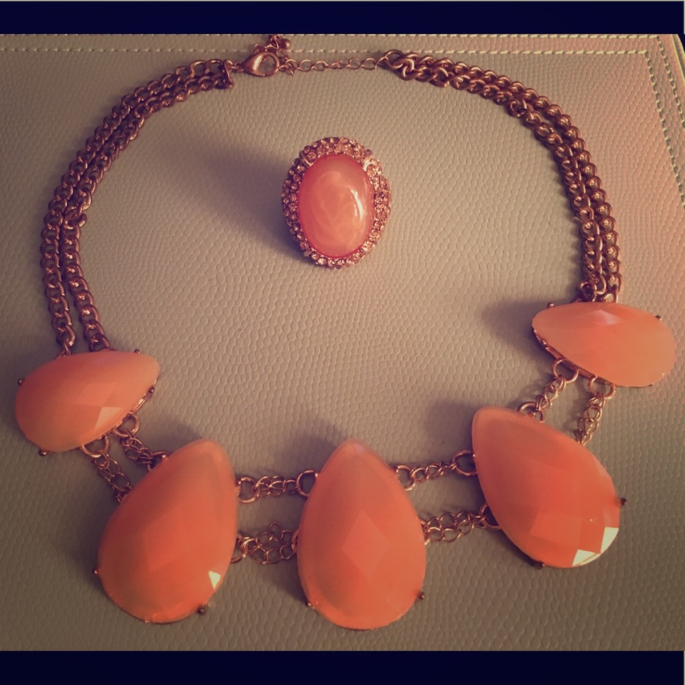 Statement necklace and matching ring