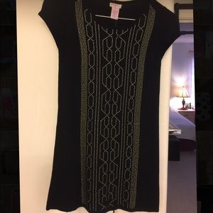 Kids Large sweater dress with silver gems