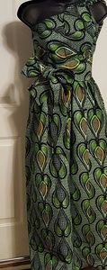 African fabric one shoulder dress
