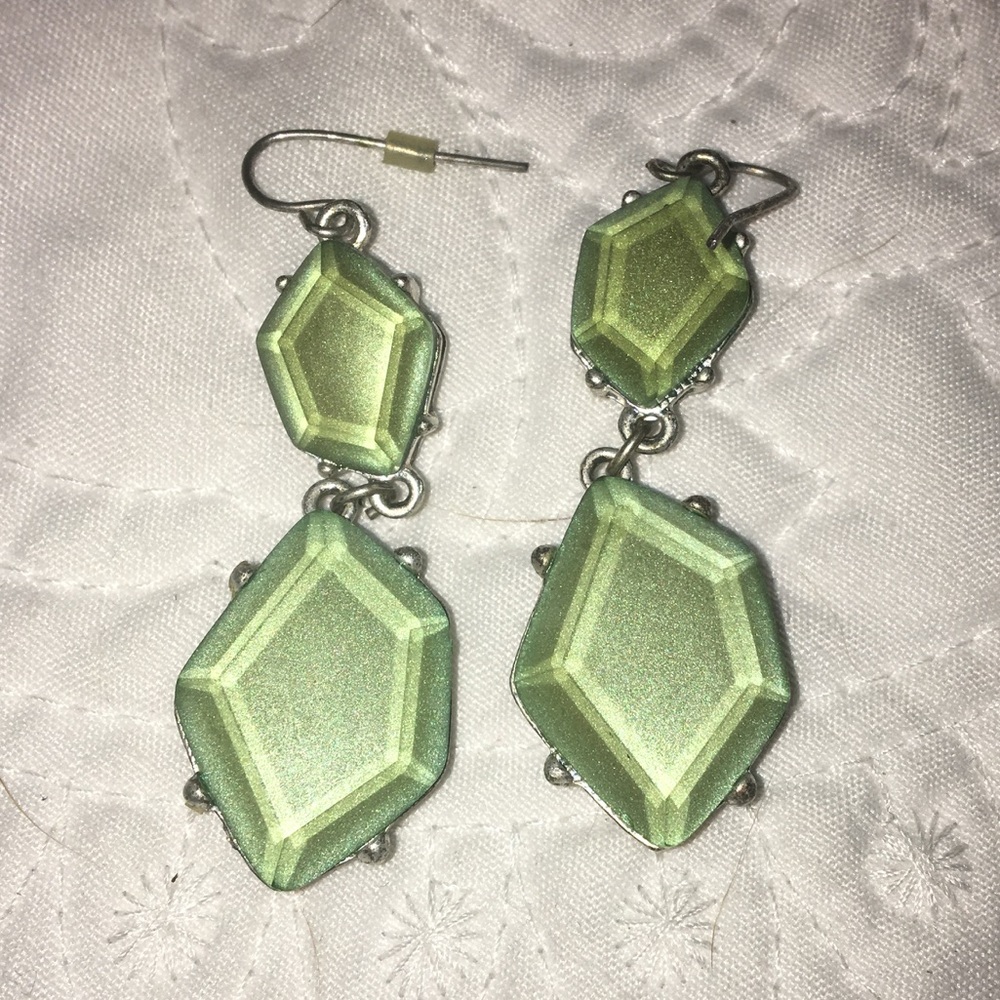 Green gem earrings