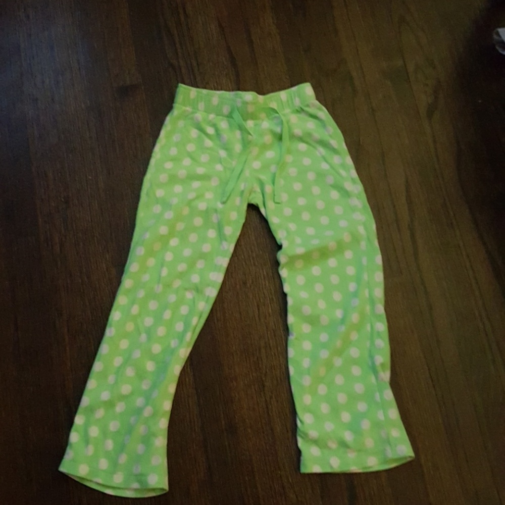 Green and white polk dot pj pants old navy size 8