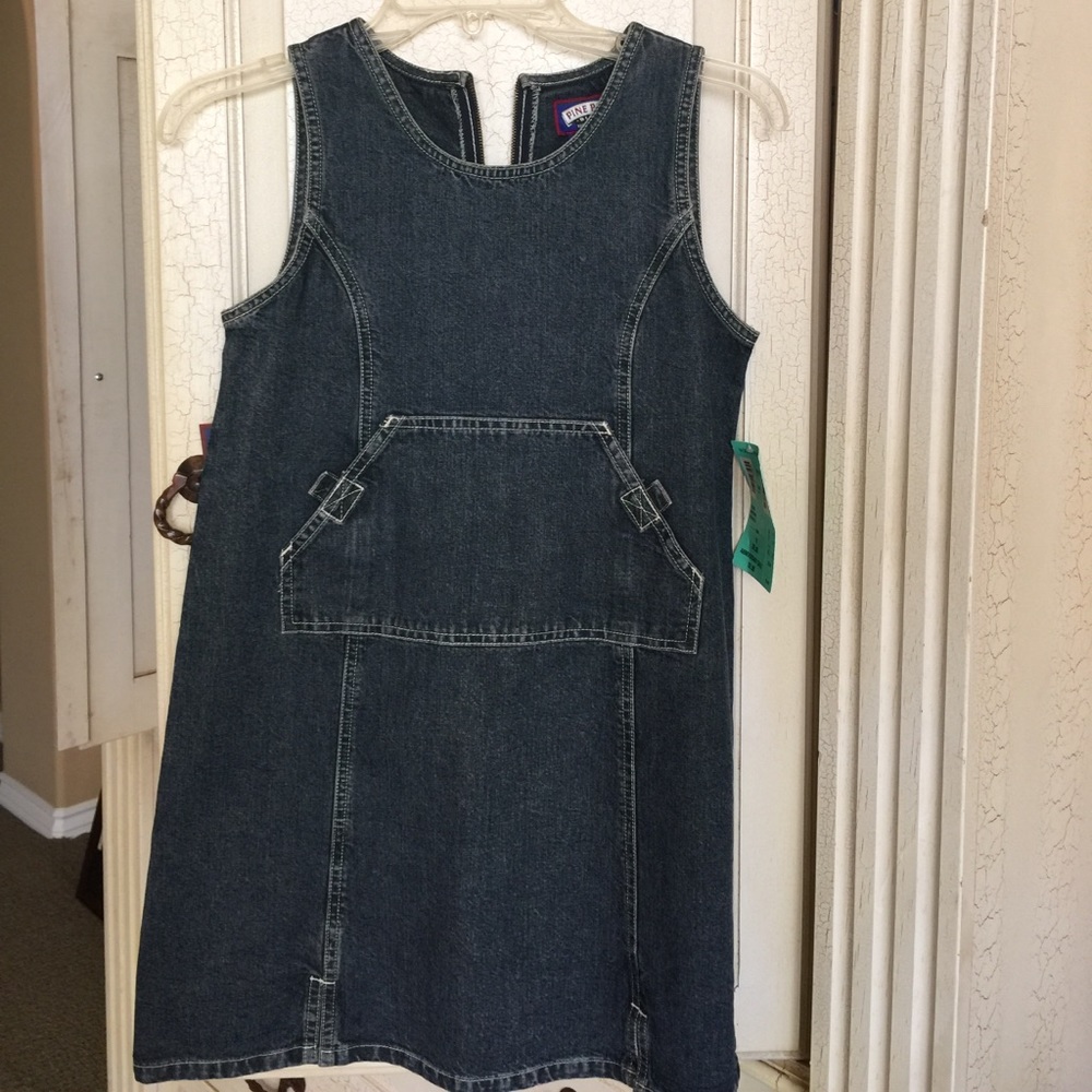 Girl denim romper dress