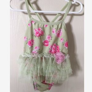 Cute shabby chic baby girl swimsuit! 🎀 size 18mos