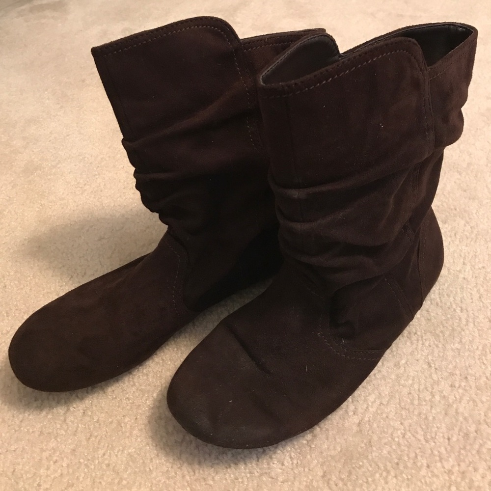 Brown Suede Booties