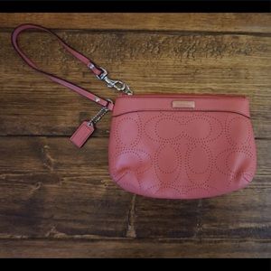 Leather Coach Wristlet
