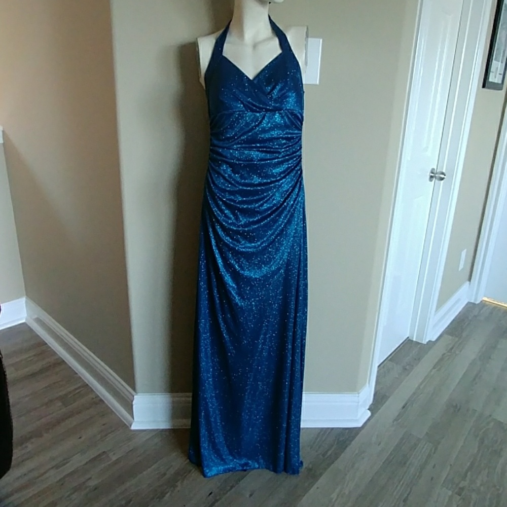 Beautiful blue sequin formal gown