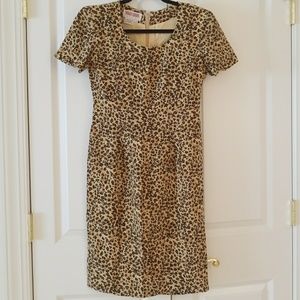 VINTAGE SILK MAGGY LONDON LEOPARD PRINT DRESS