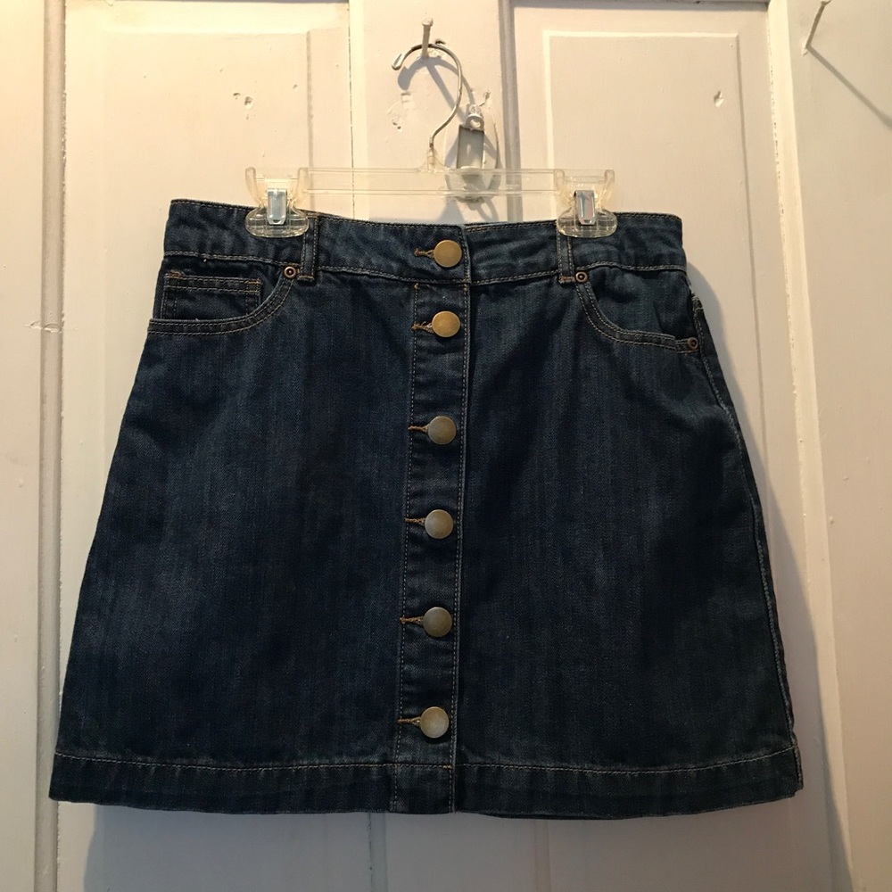 Denim button up skirt