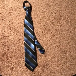 Blue zip up tie