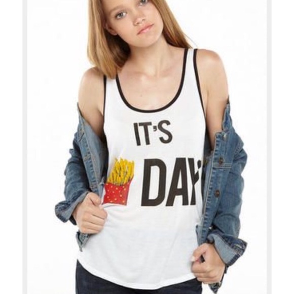 Delia's Tops - Delia's Fry Day Friday Pun Graphic Tank Top