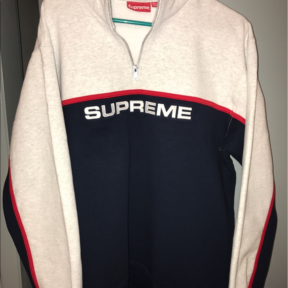 Authentic Supreme Half Zip Two Tone Sweater