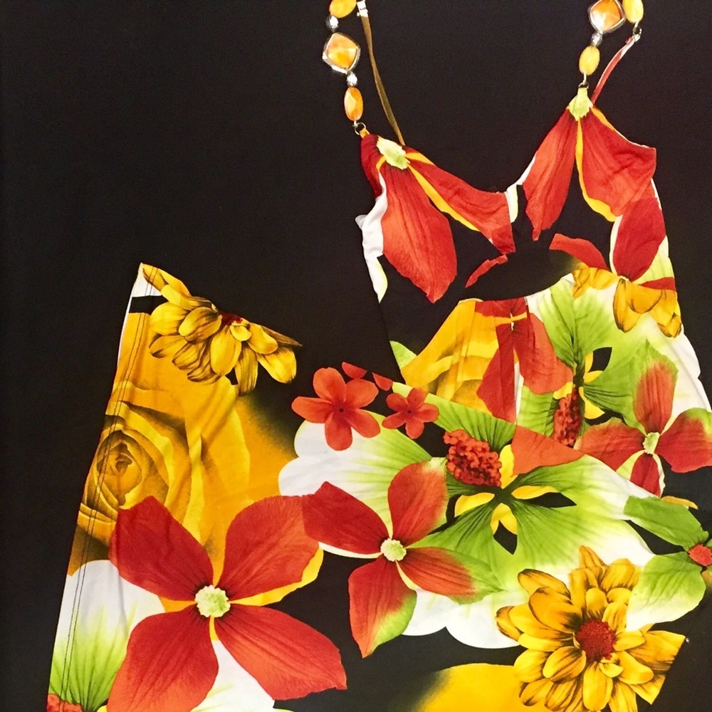 Multi Color S Cefian u.s.a. Spaghetti Strap Dress